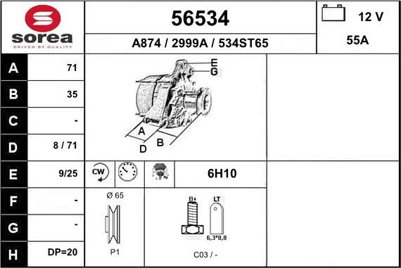 EAI 56534 - Alternatore autozon.pro