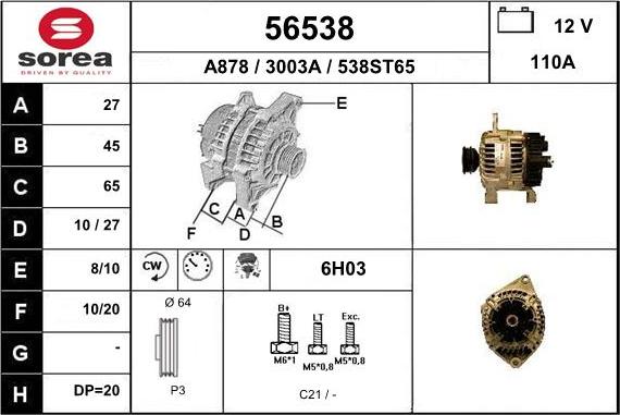 EAI 56538 - Alternatore autozon.pro