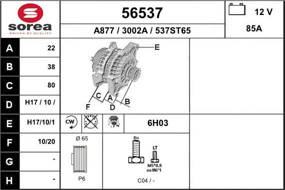 EAI 56537 - Alternatore autozon.pro