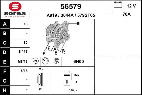 EAI 56579 - Alternatore autozon.pro