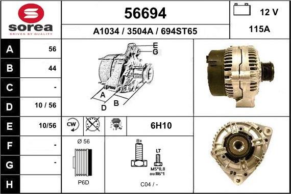 EAI 56694 - Alternatore autozon.pro