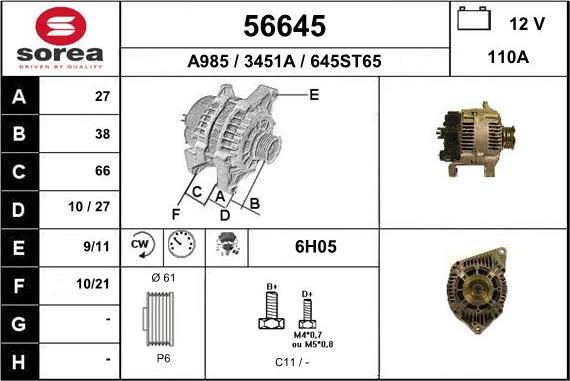 EAI 56645 - Alternatore autozon.pro