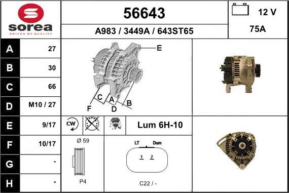 EAI 56643 - Alternatore autozon.pro