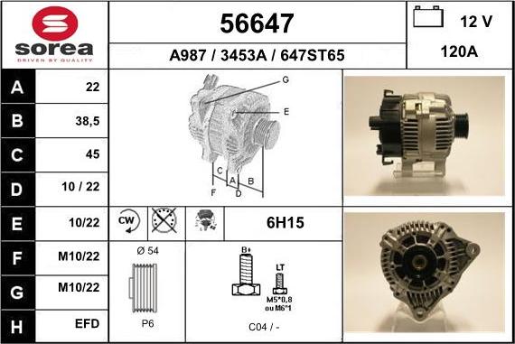 EAI 56647 - Alternatore autozon.pro