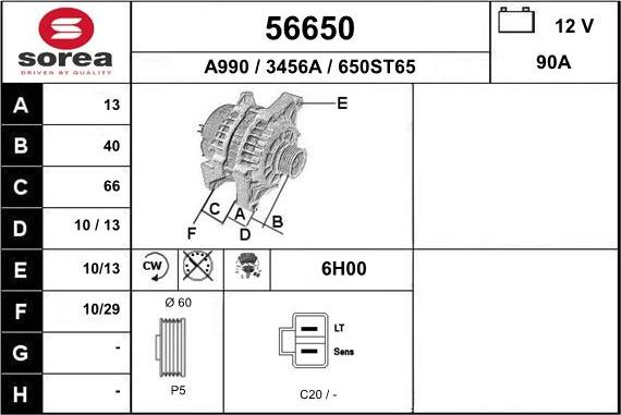 EAI 56650 - Alternatore autozon.pro