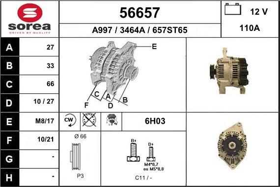 EAI 56657 - Alternatore autozon.pro