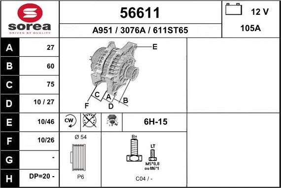 EAI 56611 - Alternatore autozon.pro