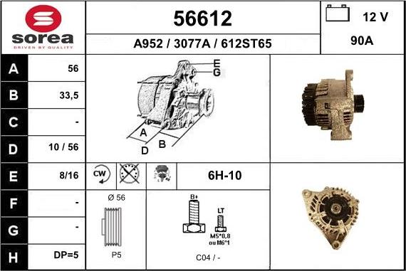 EAI 56612 - Alternatore autozon.pro