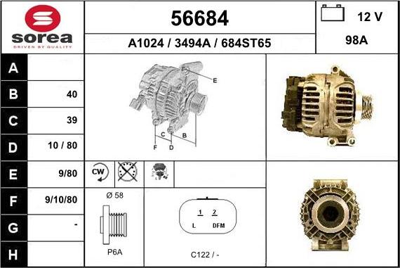 EAI 56684 - Alternatore autozon.pro