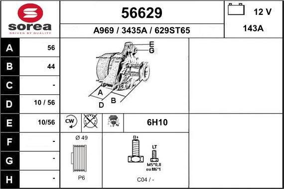 EAI 56629 - Alternatore autozon.pro