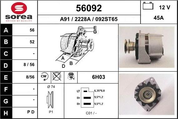 EAI 56092 - Alternatore autozon.pro