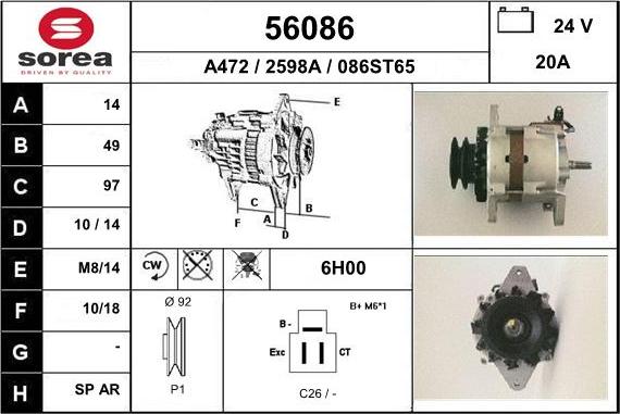 EAI 56086 - Alternatore autozon.pro