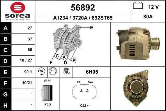 EAI 56892 - Alternatore autozon.pro