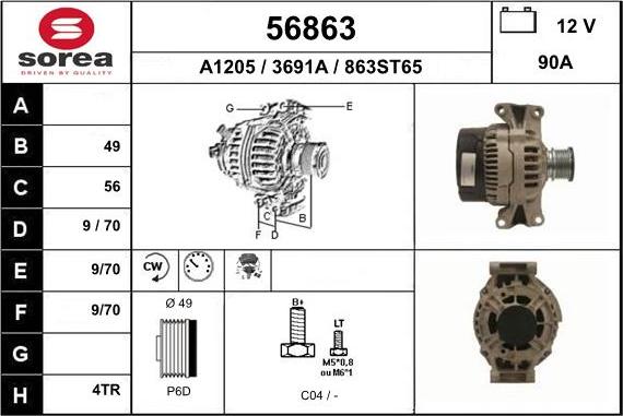 EAI 56863 - Alternatore autozon.pro