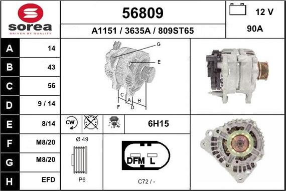 EAI 56809 - Alternatore autozon.pro