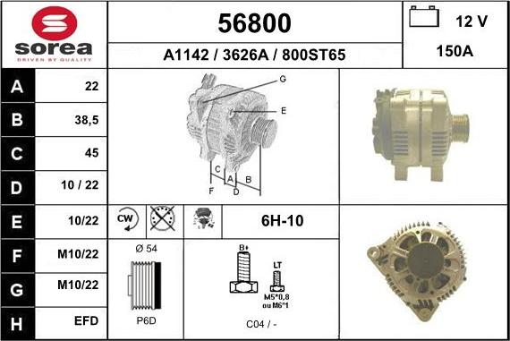 EAI 56800 - Alternatore autozon.pro