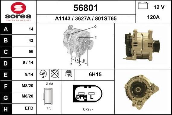 EAI 56801 - Alternatore autozon.pro