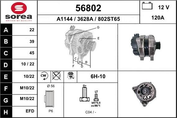 EAI 56802 - Alternatore autozon.pro