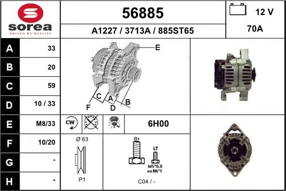 EAI 56885 - Alternatore autozon.pro