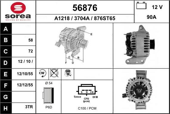 EAI 56876 - Alternatore autozon.pro