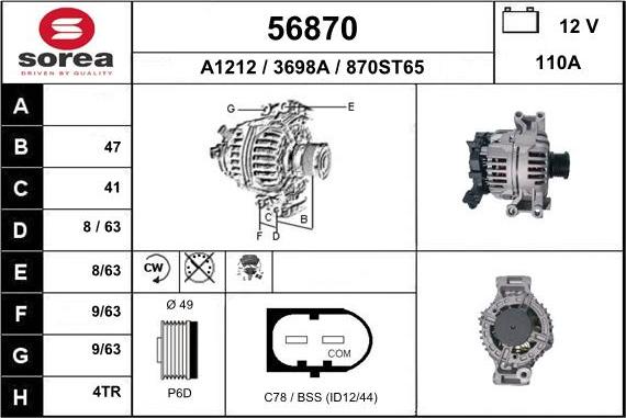 EAI 56870 - Alternatore autozon.pro