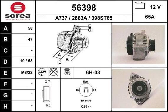 EAI 56398 - Alternatore autozon.pro