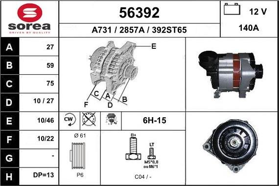 EAI 56392 - Alternatore autozon.pro