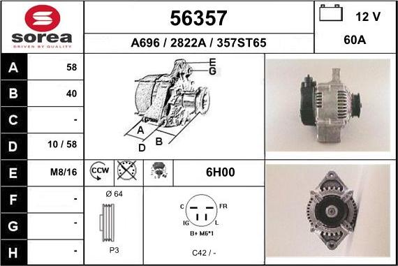 EAI 56357 - Alternatore autozon.pro