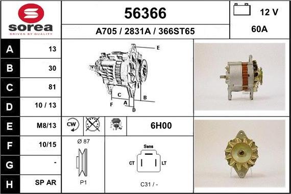 EAI 56366 - Alternatore autozon.pro