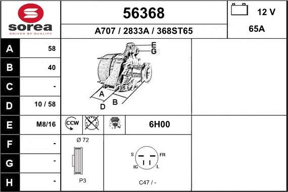 EAI 56368 - Alternatore autozon.pro