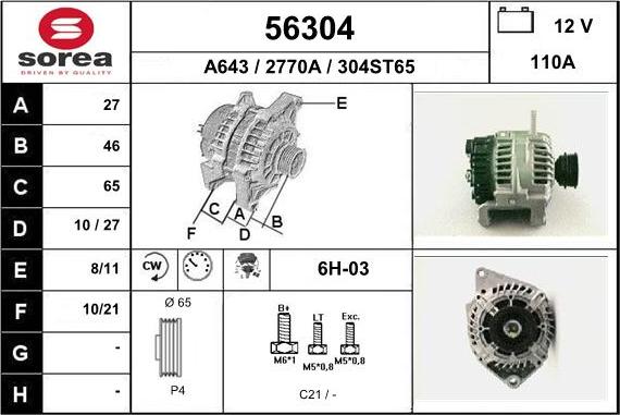 EAI 56304 - Alternatore autozon.pro