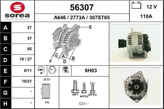 EAI 56307 - Alternatore autozon.pro