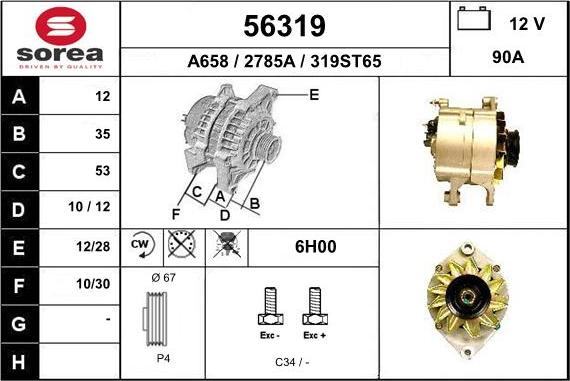 EAI 56319 - Alternatore autozon.pro