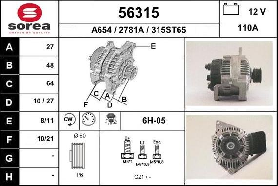 EAI 56315 - Alternatore autozon.pro