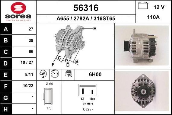 EAI 56316 - Alternatore autozon.pro