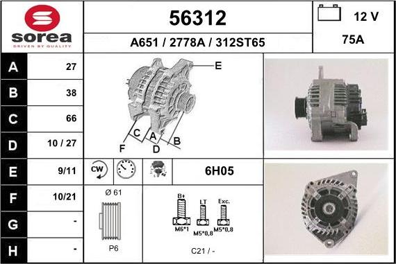 EAI 56312 - Alternatore autozon.pro