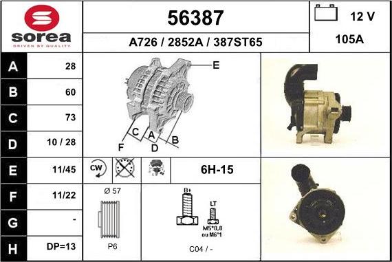 EAI 56387 - Alternatore autozon.pro