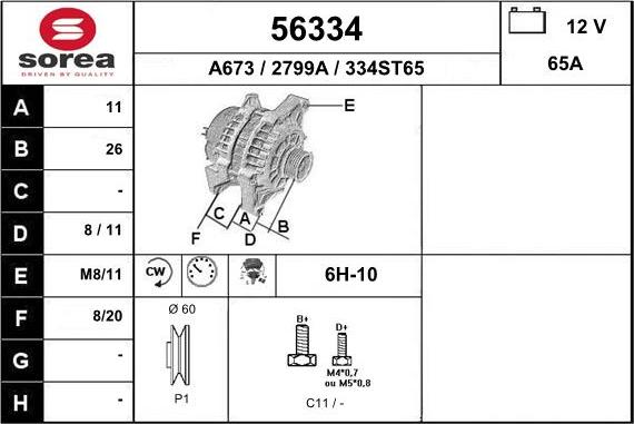 EAI 56334 - Alternatore autozon.pro