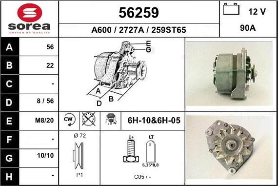 EAI 56259 - Alternatore autozon.pro