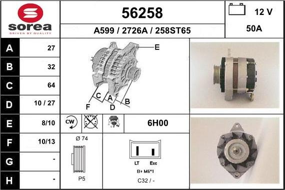 EAI 56258 - Alternatore autozon.pro