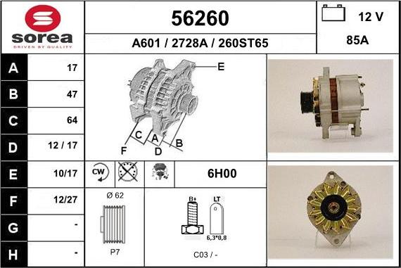 EAI 56260 - Alternatore autozon.pro