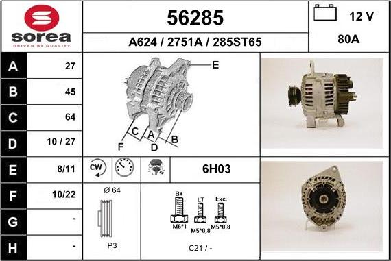 EAI 56285 - Alternatore autozon.pro