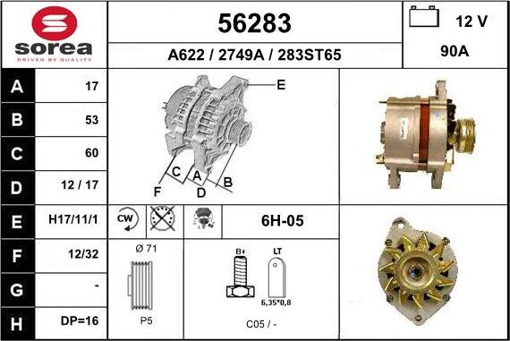 EAI 56283 - Alternatore autozon.pro