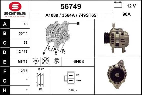 EAI 56749 - Alternatore autozon.pro