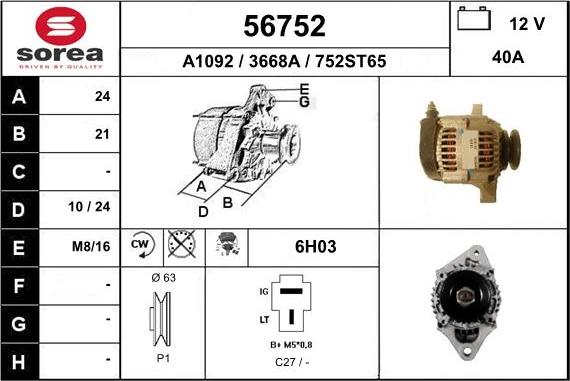 EAI 56752 - Alternatore autozon.pro