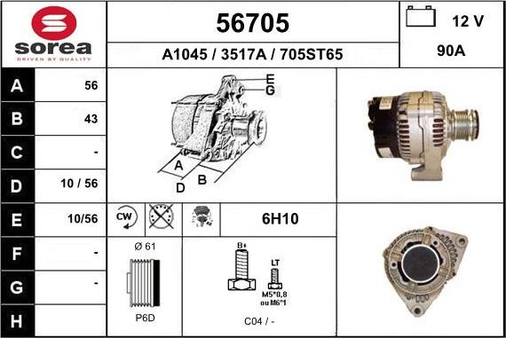 EAI 56705 - Alternatore autozon.pro