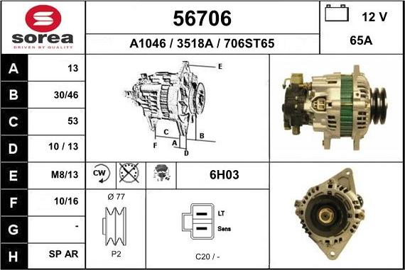 EAI 56706 - Alternatore autozon.pro