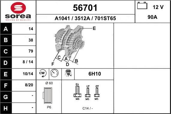 EAI 56701 - Alternatore autozon.pro