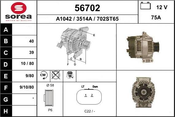 EAI 56702 - Alternatore autozon.pro