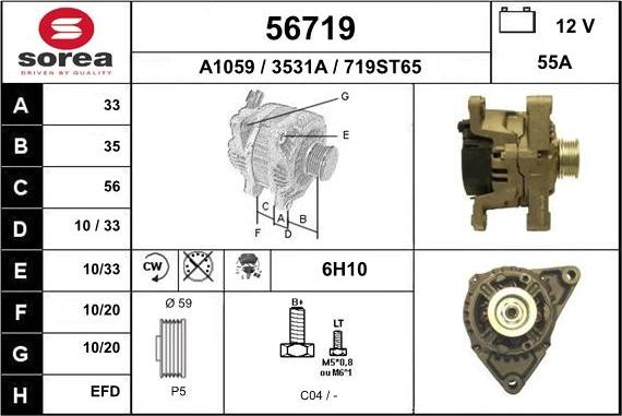 EAI 56719 - Alternatore autozon.pro